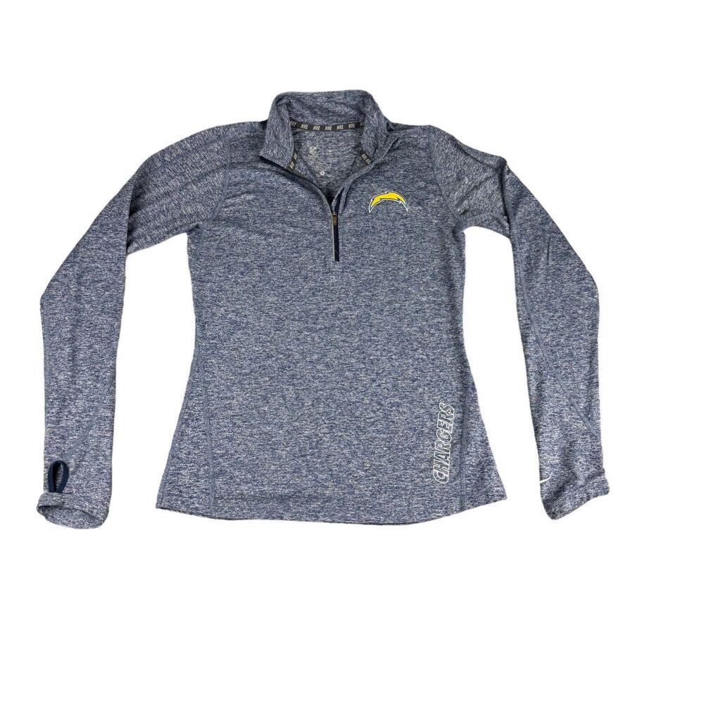 Los Angeles Chargers Pullover Womens Small Gray 1/4 Zip Long Sleeve Stretch NIKE